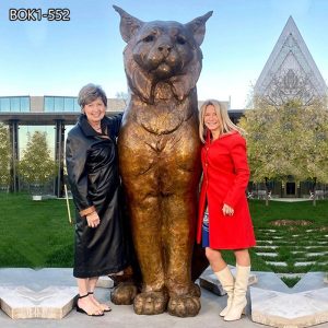 Bronze WildLife Large Lynx Statue School Mascot for Sale BOK1-552