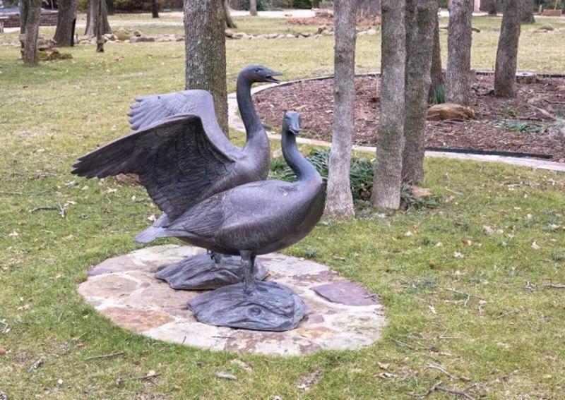 bronze goose for garden