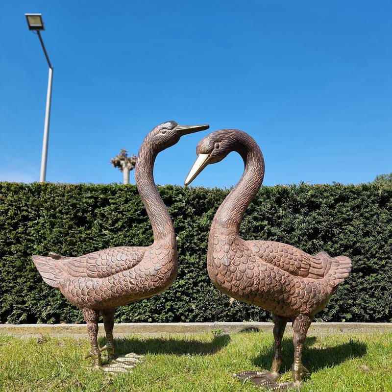 bronze goose outdoor decor