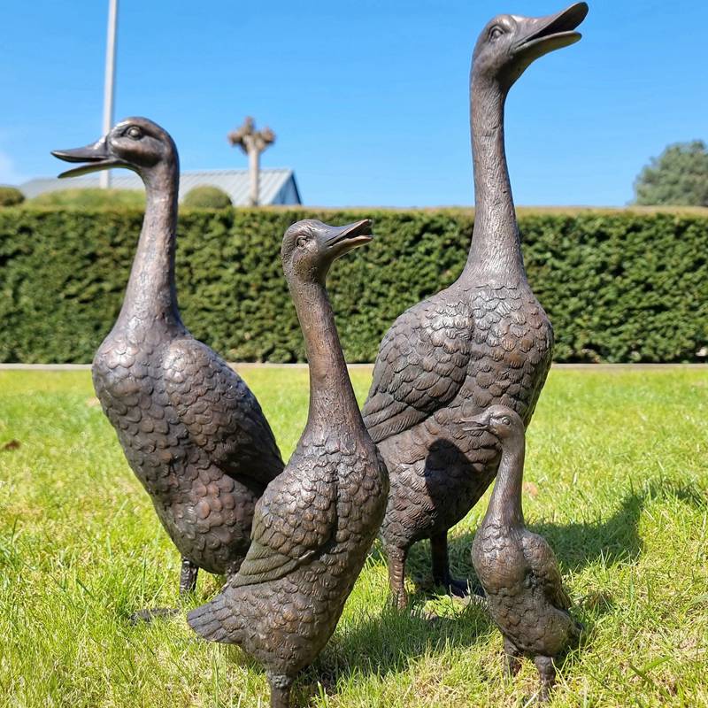 bronze goose sculptures