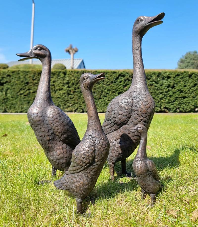 Antique Lifesize Bronze Goose Statue for Sale BOK1-539 - Other Animal sculptures - 5