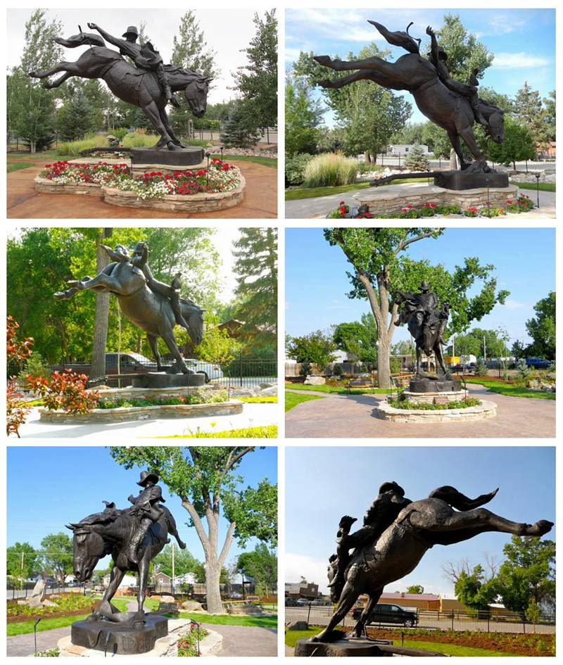 Outdoor Western Bronze Horse Chris Ledoux Equestrian Sculptures for Sale - Bronze Horse Statues - 3