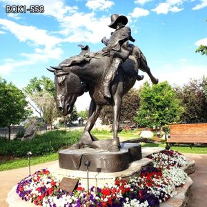 Outdoor Western Bronze Horse Chris Ledoux Equestrian Sculptures for Sale