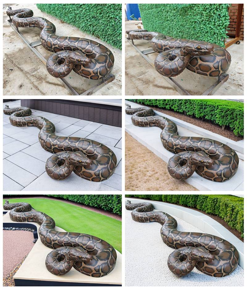 Large Bronze Wildlife Snake Statue School Mascots Institutions Reptile Art - Bronze Wildlife Sculpture - 8