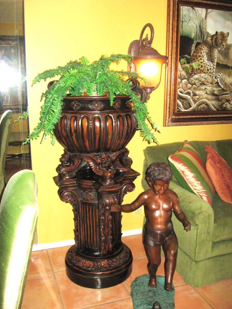 Large Bronze Planter Cherub Figures Statue Home Garden Decoration - Bronze Garden Statue - 5