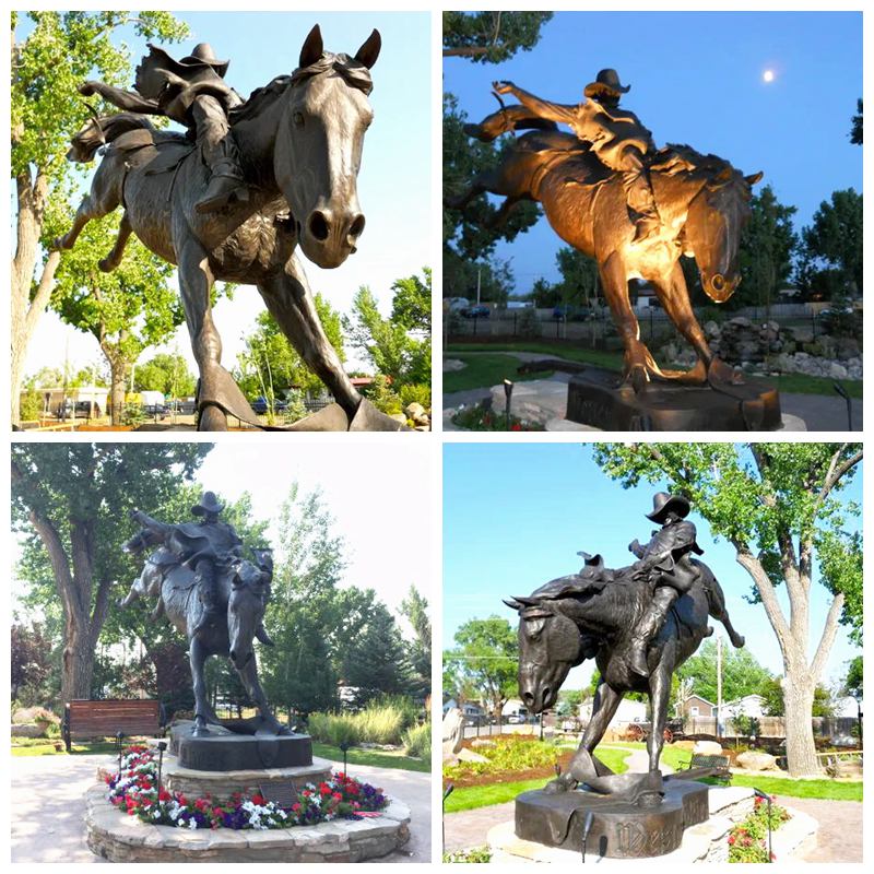 Outdoor Western Bronze Horse Chris Ledoux Equestrian Sculptures for Sale - Bronze Horse Statues - 2