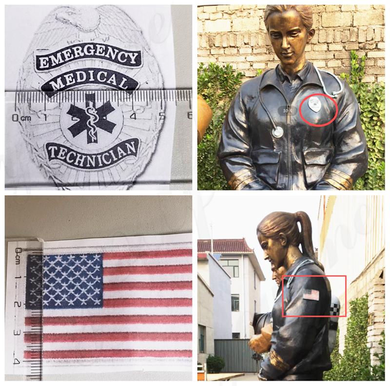 Custom Life Size Bronze Officer Firefighter EMS Statues from Factory Supply BOKK-821 - Bronze Figure Sculpture - 7