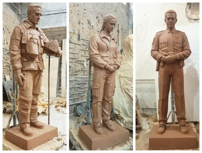 Custom Life Size Bronze Officer Firefighter EMS Statues from Factory Supply BOKK-821 - Bronze Figure Sculpture - 9