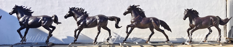 Two Bronze Lifesize Running Horse Statue BOK1-137 - Bronze Horse Statues - 6