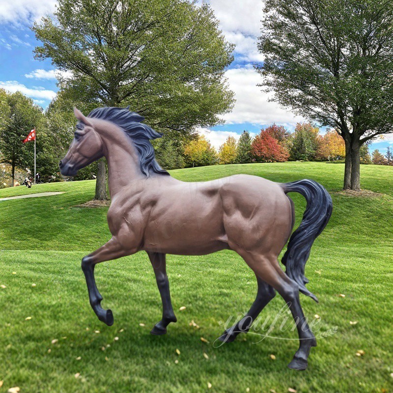 garden running horse sculpture