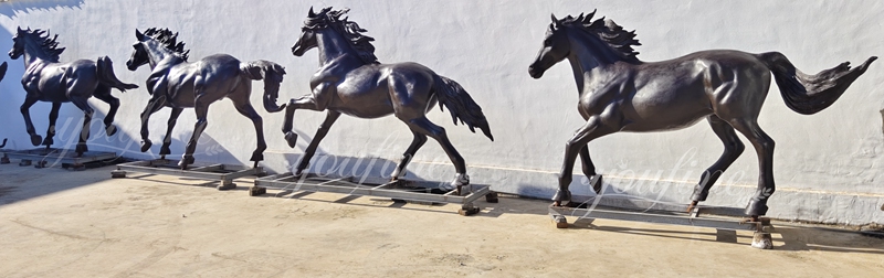 Two Bronze Lifesize Running Horse Statue BOK1-137 - Bronze Horse Statues - 5