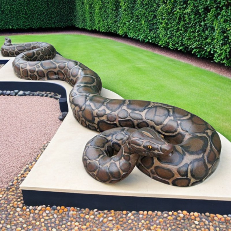 Large Bronze Wildlife Snake Statue School Mascots Institutions Reptile Art - Bronze Wildlife Sculpture - 6