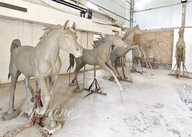 Two Bronze Lifesize Running Horse Statue BOK1-137 - Bronze Horse Statues - 3