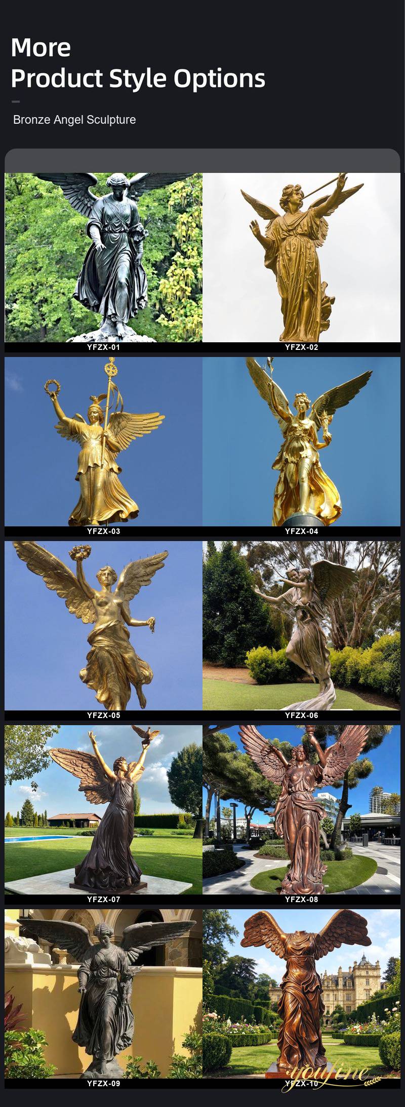 Handcrafted bronze modern angel statue collection gallery
