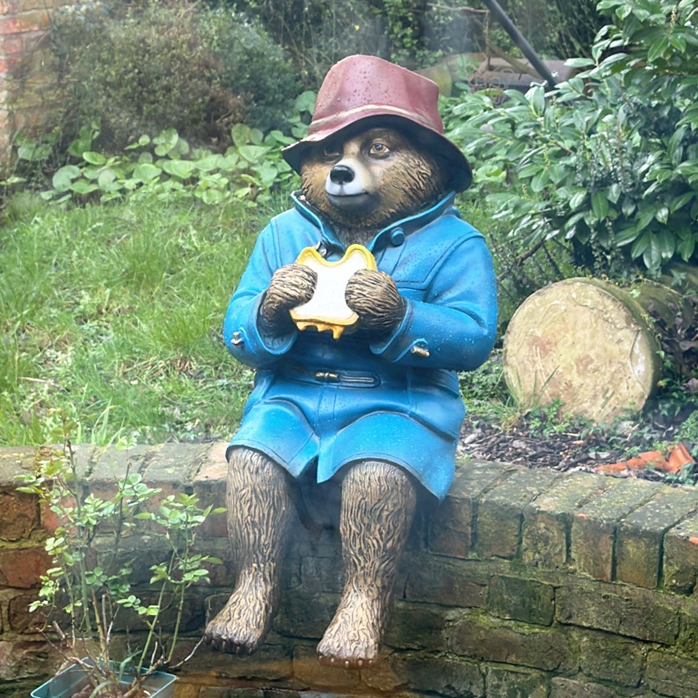 painted bronze paddington bear statue garden feedback
