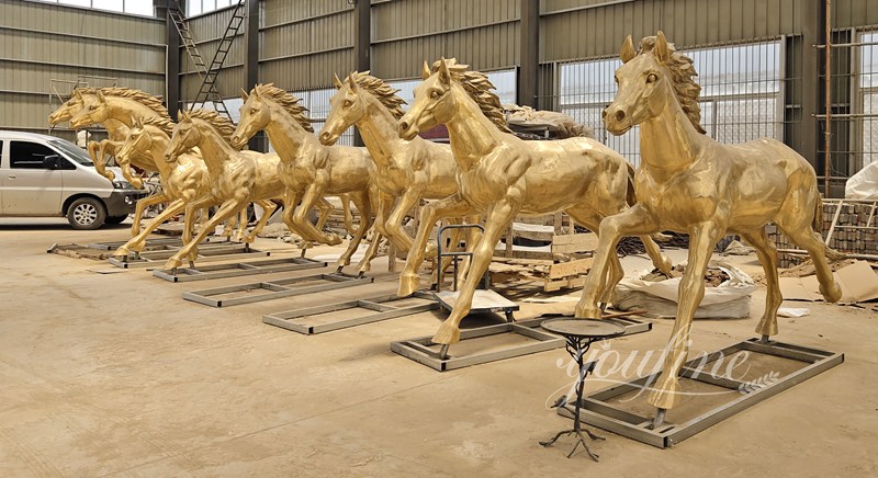 Two Bronze Lifesize Running Horse Statue BOK1-137 - Bronze Horse Statues - 4