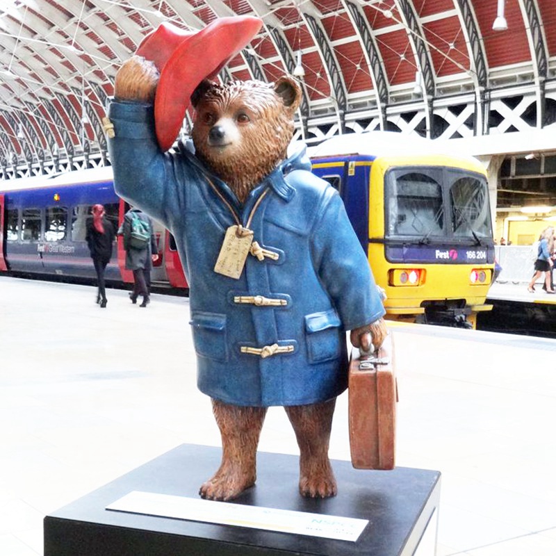 standing Bronze Paddington Bear Statue art