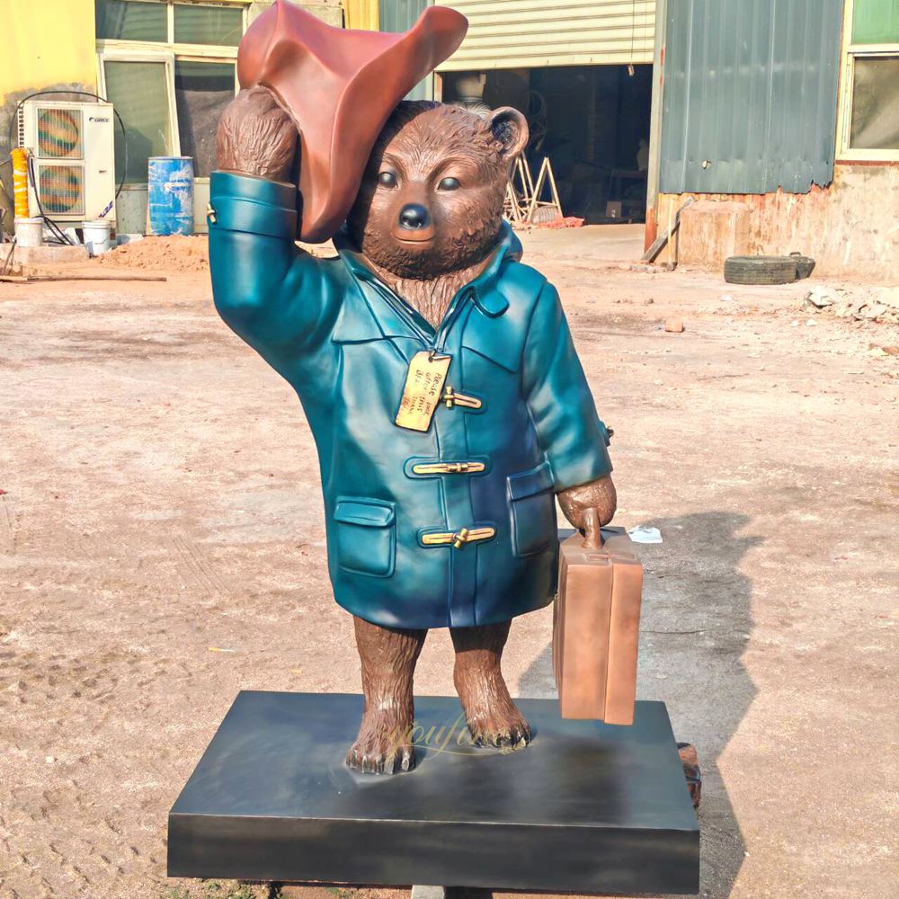 standing colored bronze paddington bear suitcase factory