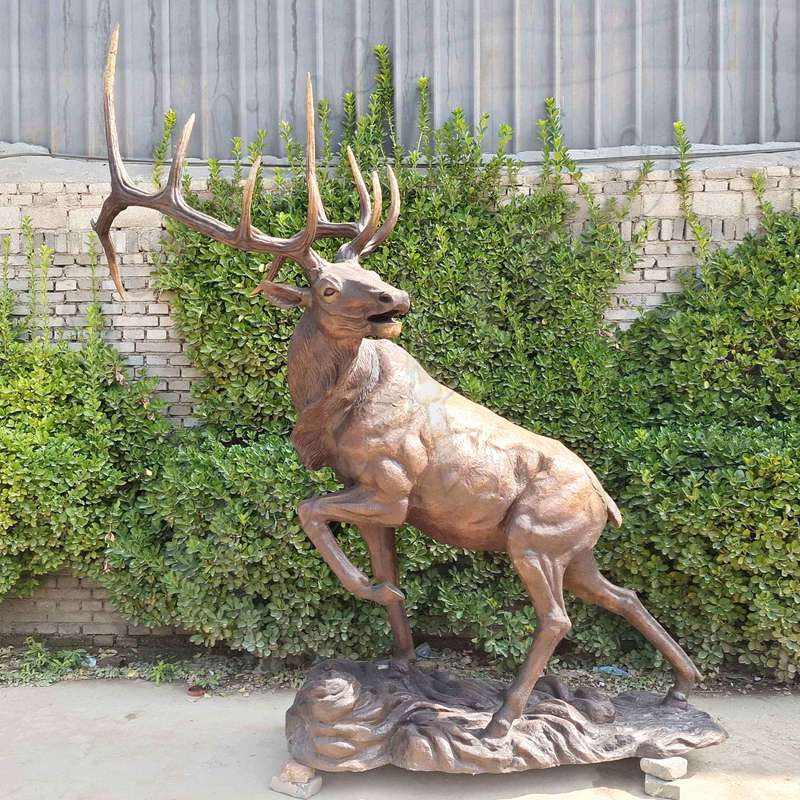  Life Size Bronze Deer Statues -  - 6