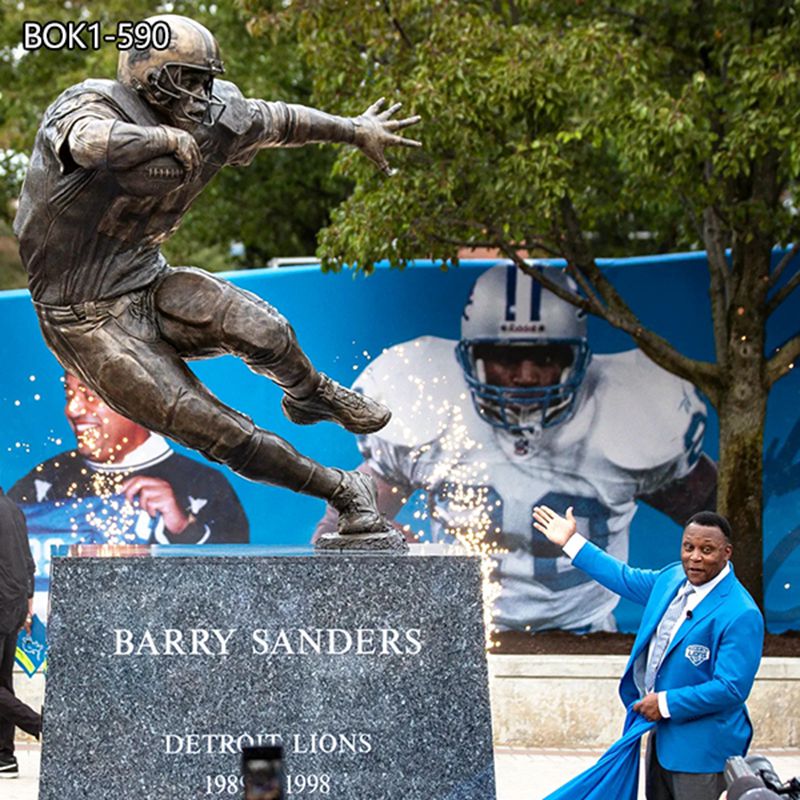 Bronze Football Player Barry Sanders Statue YouFine Sculpture