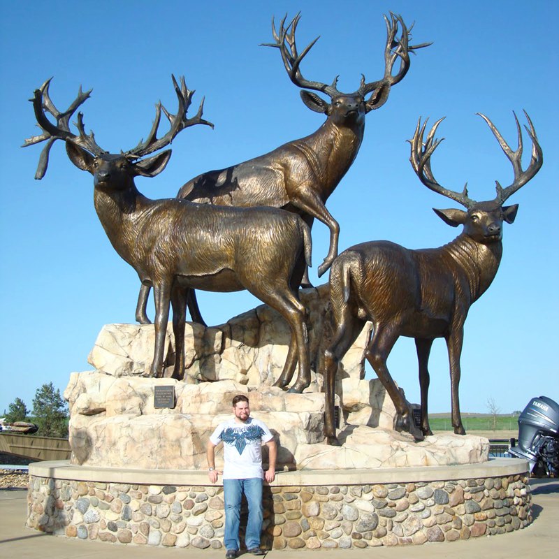  Life Size Bronze Deer Statues -  - 8