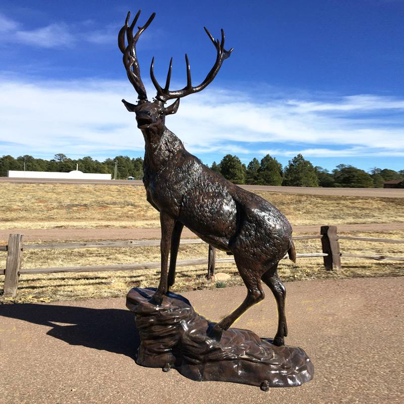  Life Size Bronze Deer Statues -  - 12