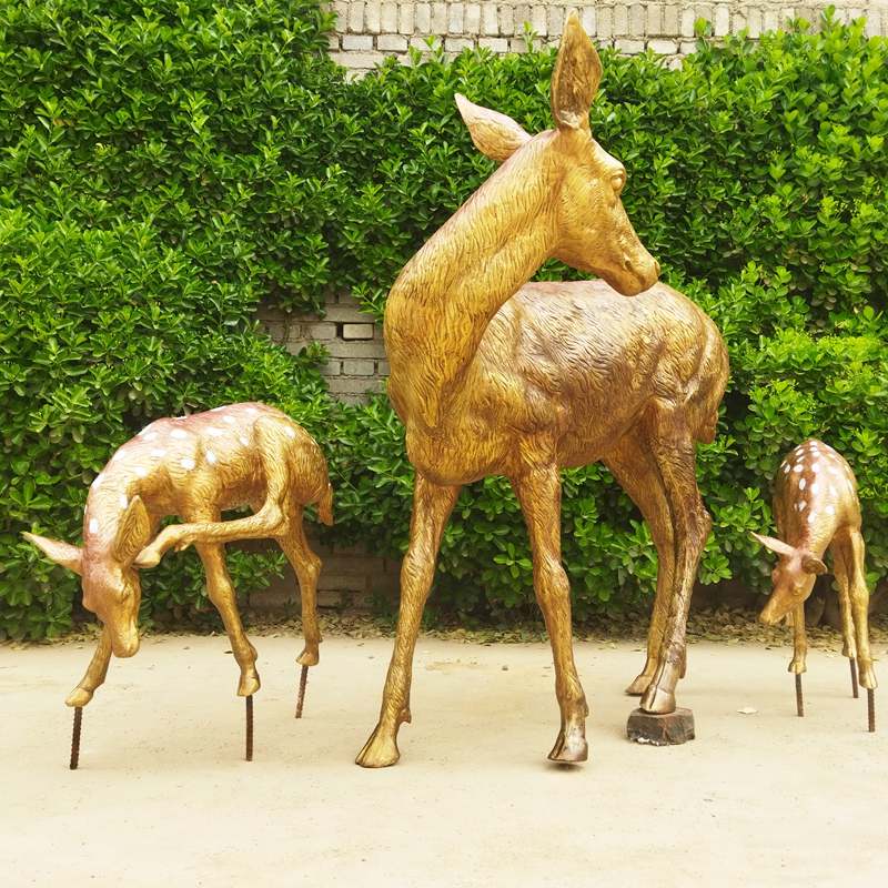  Life Size Bronze Deer Statues -  - 23