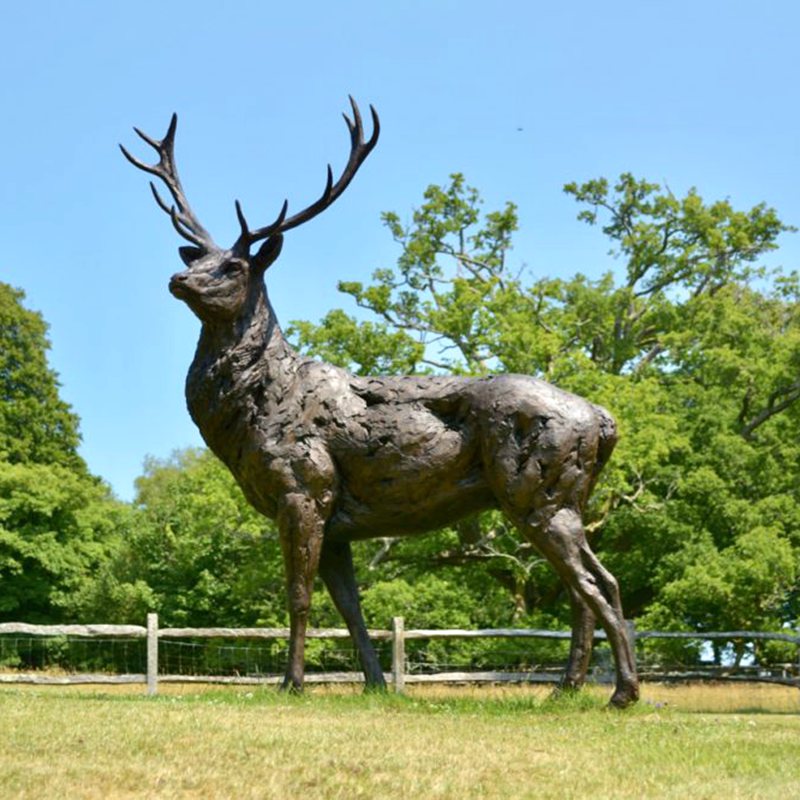  Life Size Bronze Deer Statues -  - 13