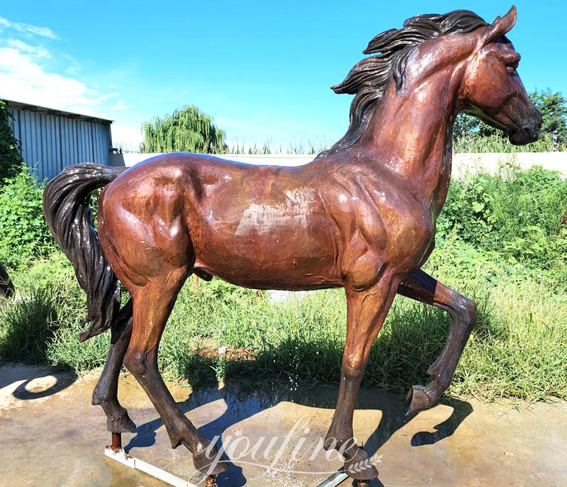 Bronze Full Size Cowboy Horse Statue Outdoors Racecourse Decoration - Bronze Horse Statues - 29