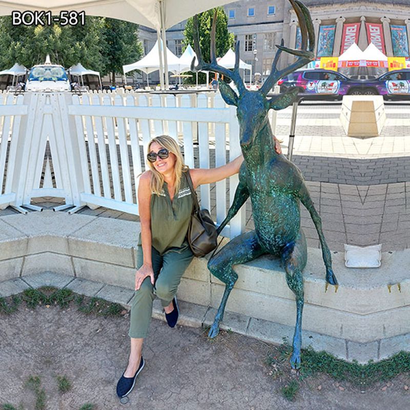 Lifesize deer statue