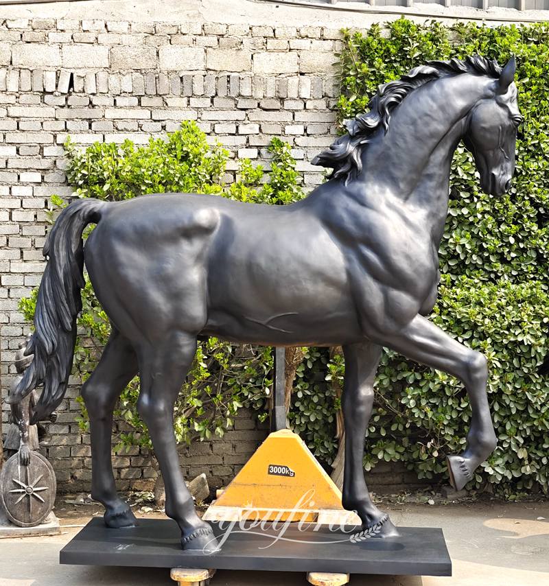Bronze Full Size Cowboy Horse Statue Outdoors Racecourse Decoration - Bronze Horse Statues - 28