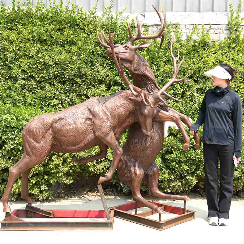  Life Size Bronze Deer Statues -  - 2