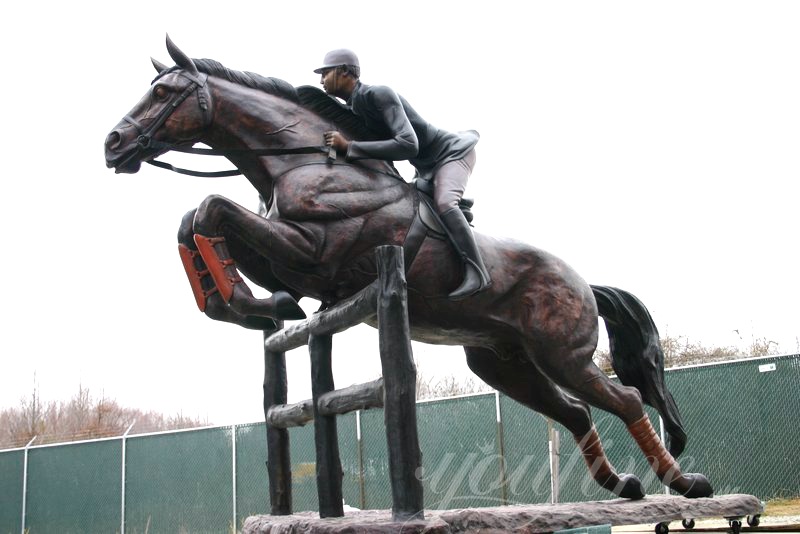 bronze Jumping Horse Statue