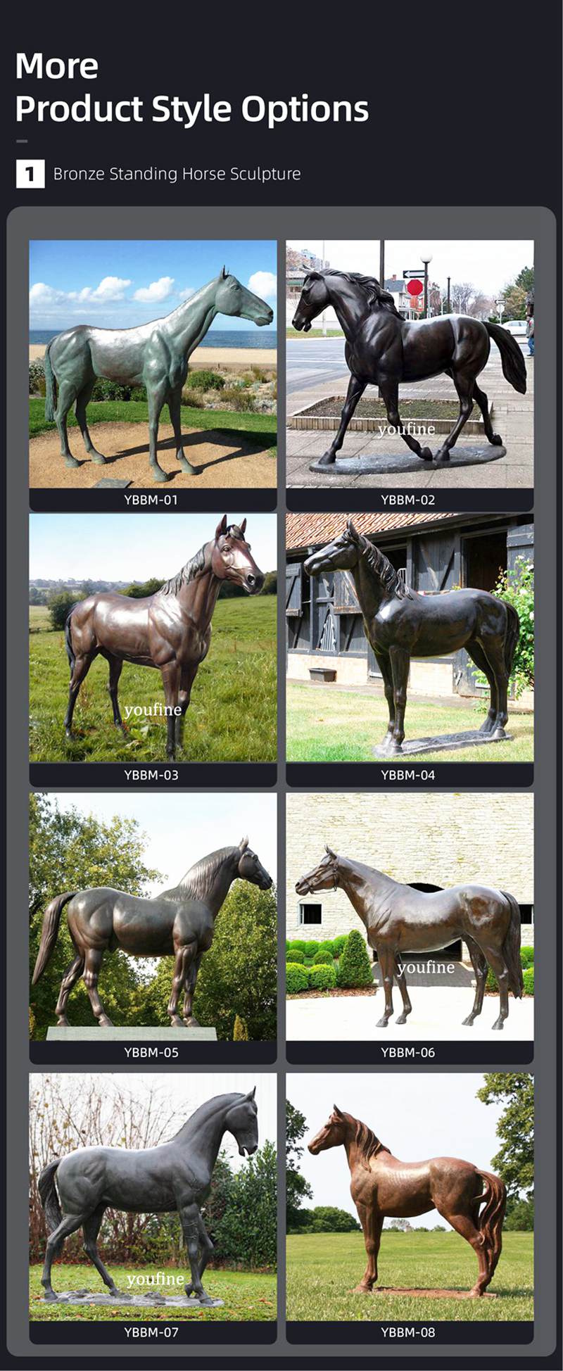 Hot Selling Life-Size Bronze Horse Statue Garden Decor BOKK-731 - Bronze Horse Statues - 6