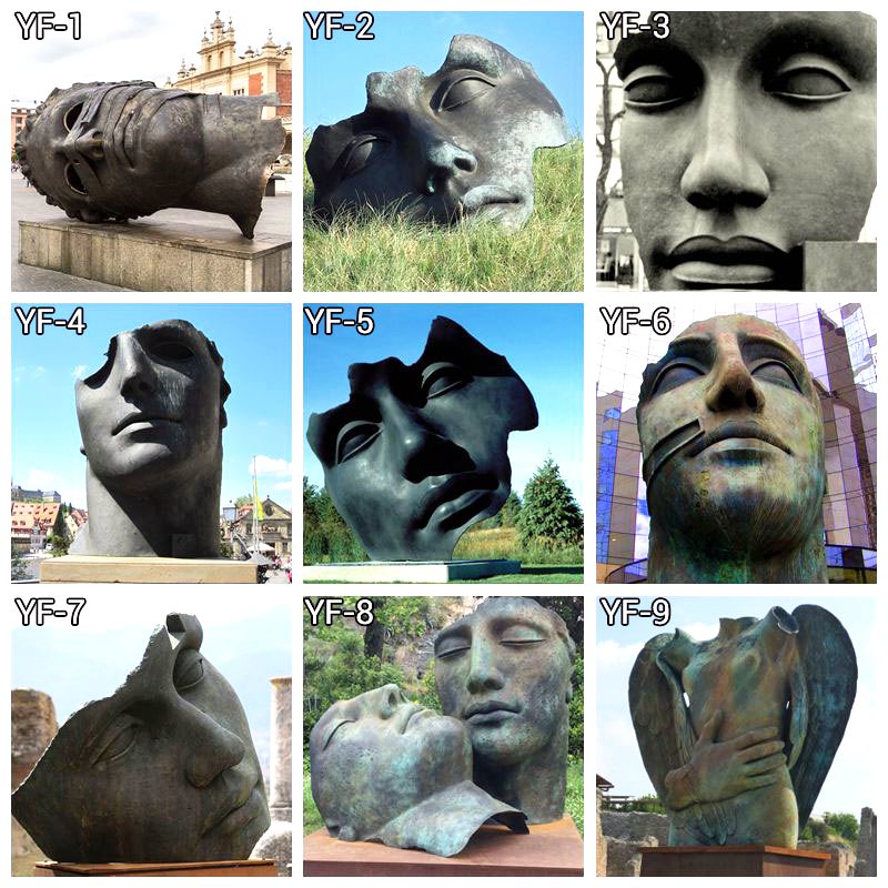 bronze face statue