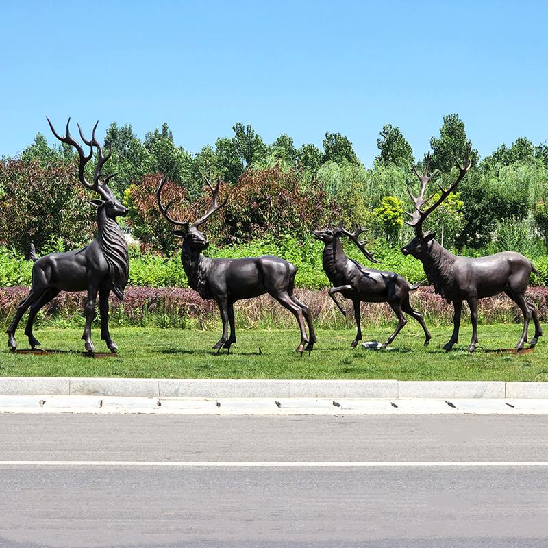  Life Size Bronze Deer Statues -  - 20