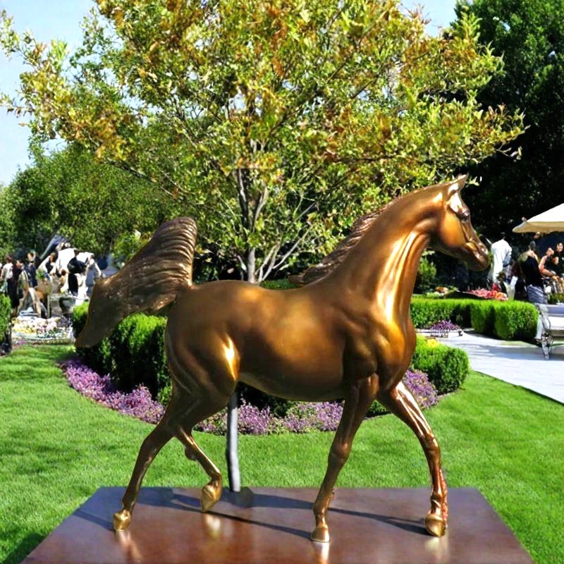 lifesize Bronze Arabian horse sculpture