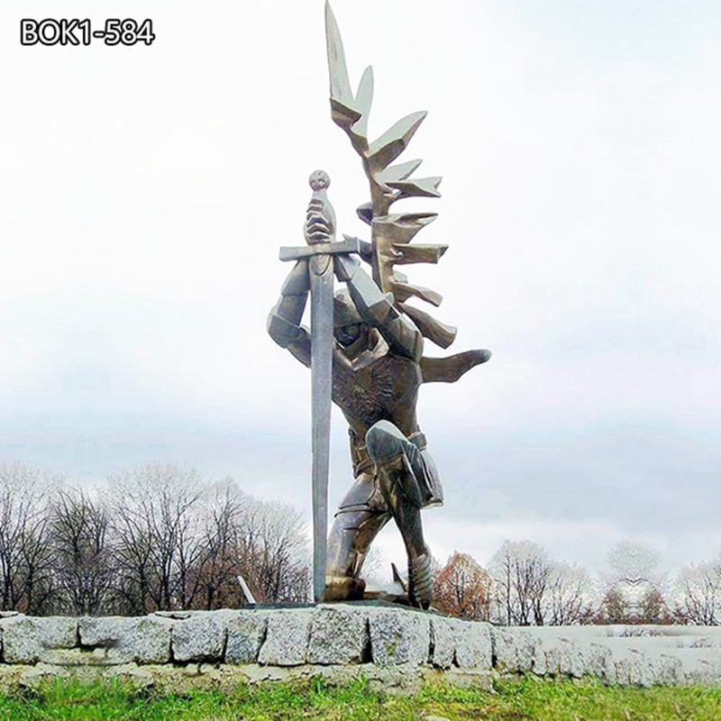 lifesize bronze winged hussar statue