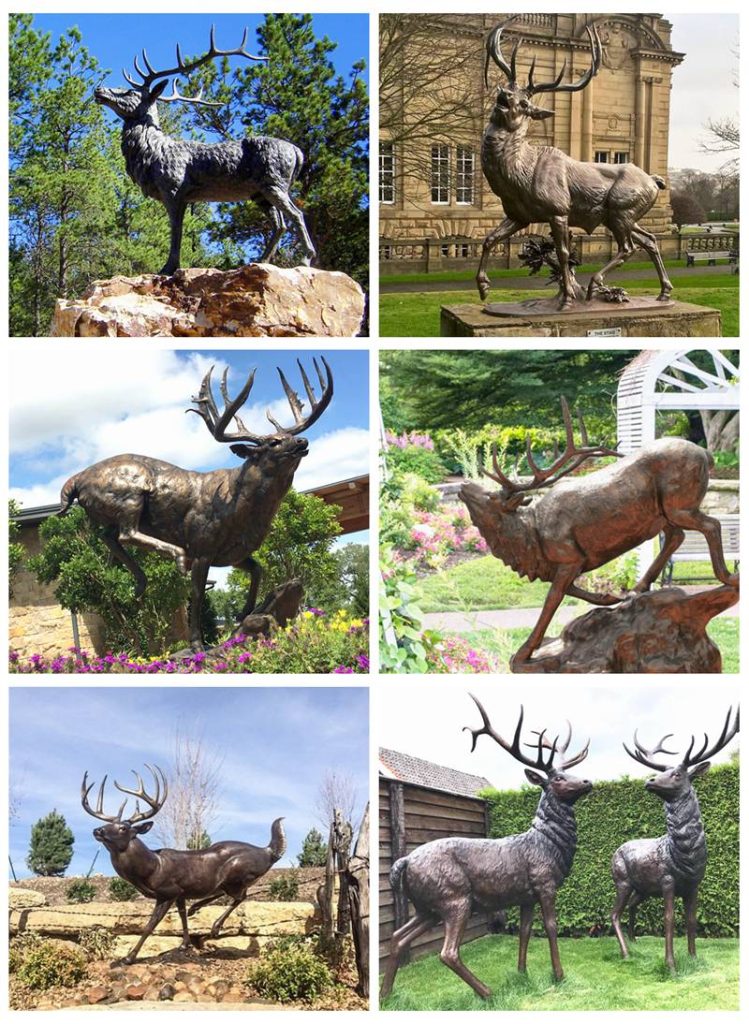 Metal Elk Statue BOKK-266 - Bronze Animal Sculpture - 3