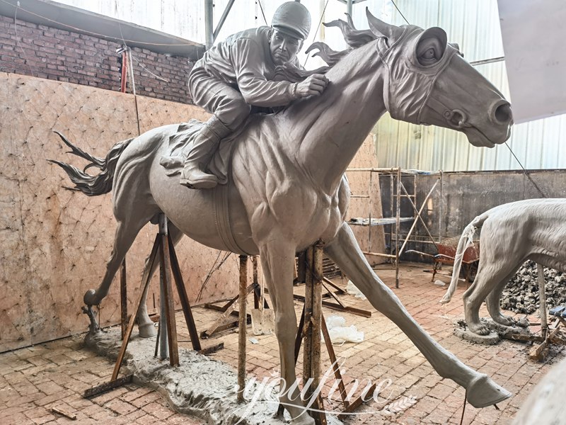 racing Bronze Horse Statues clay model