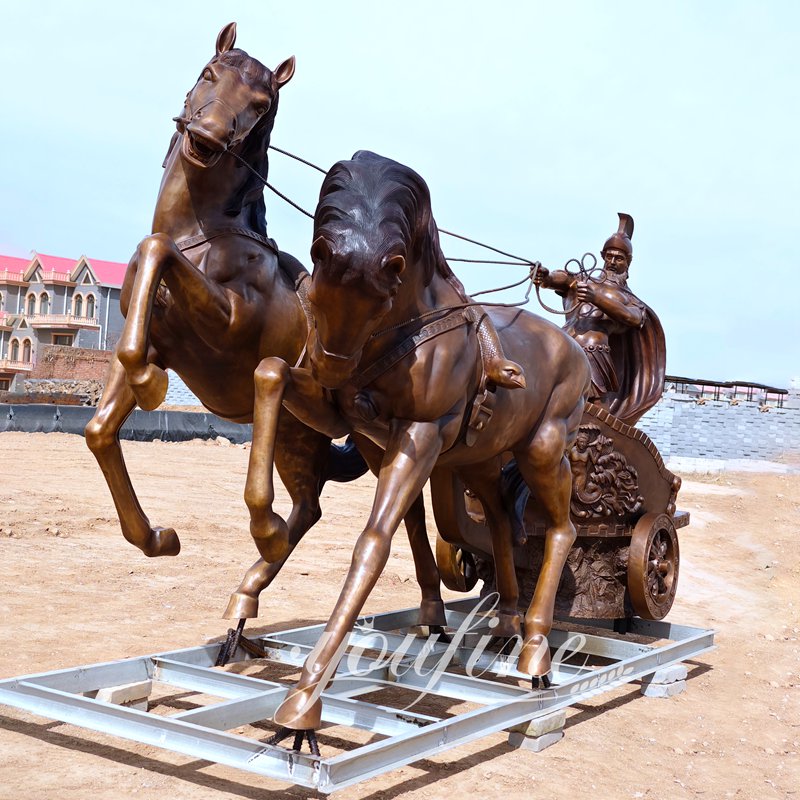 real size Horse Drawn Chariot Statue