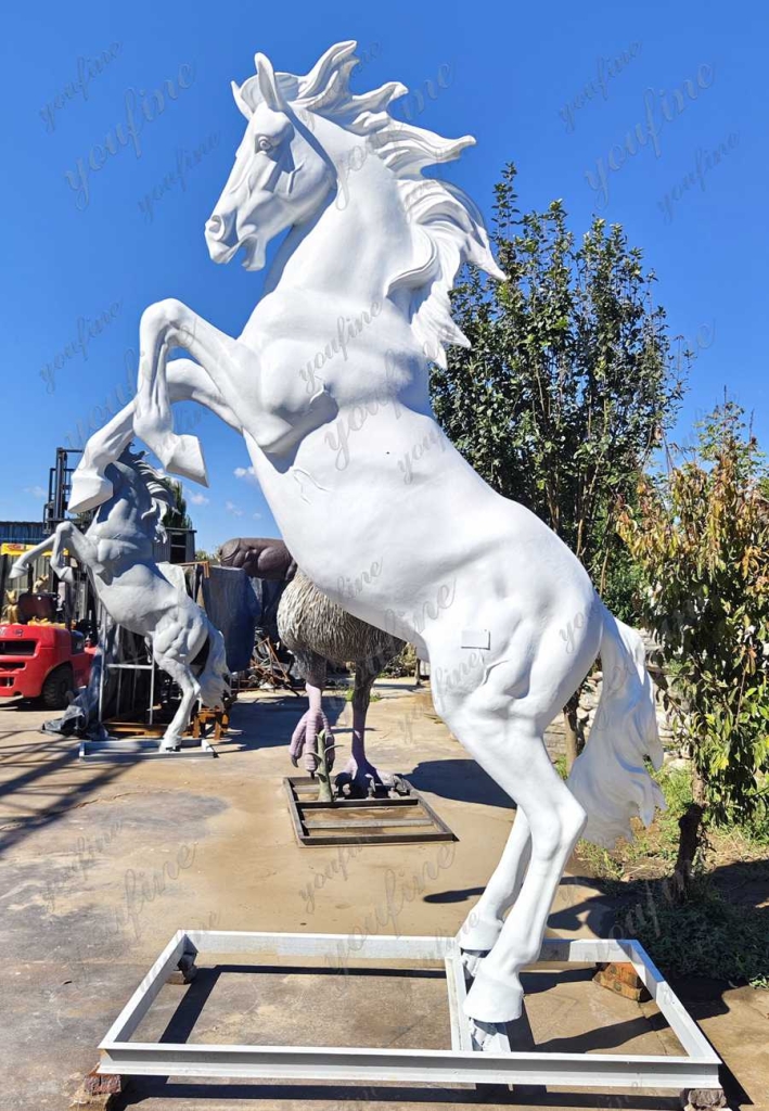 Outdoor Life-Size Metal Rearing Horse Statue BOKK-236 - Bronze Horse Statues - 11
