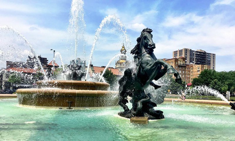 Bronze Horse Fountain Mill Creek Park