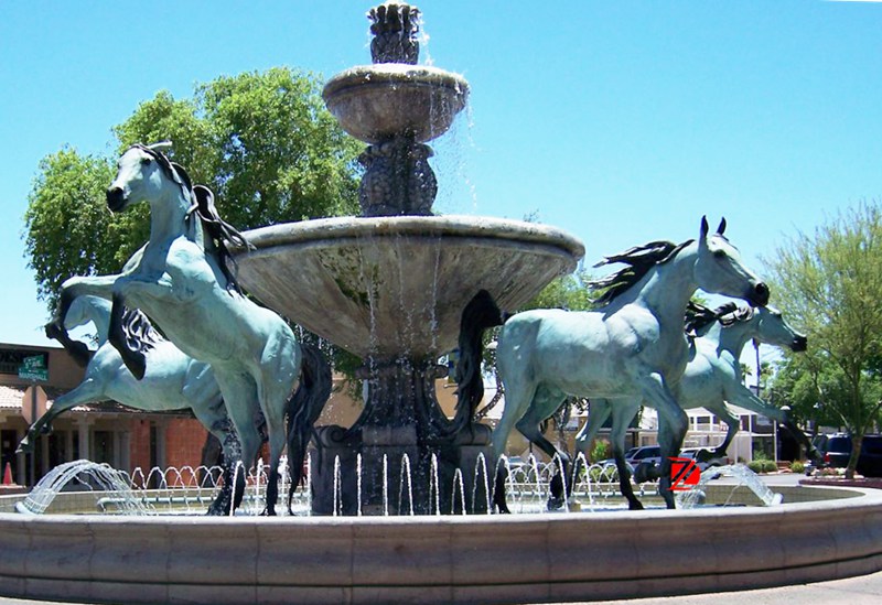 Bronze Horse Fountain by Bob Parks