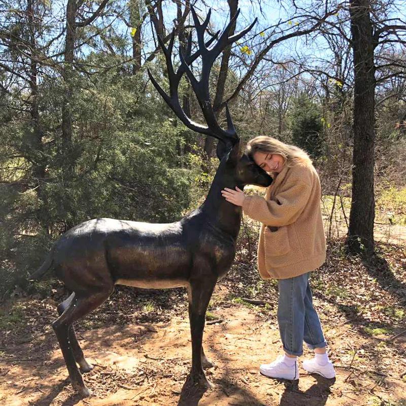 Bronze White Tail Deer statue