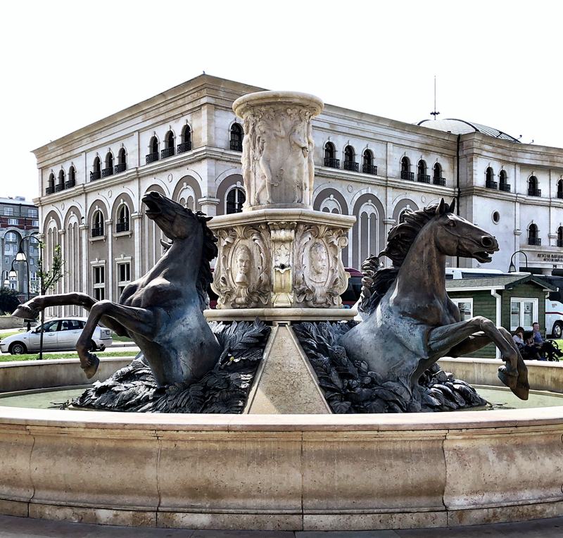 The Horses fountain in Macedonia Square