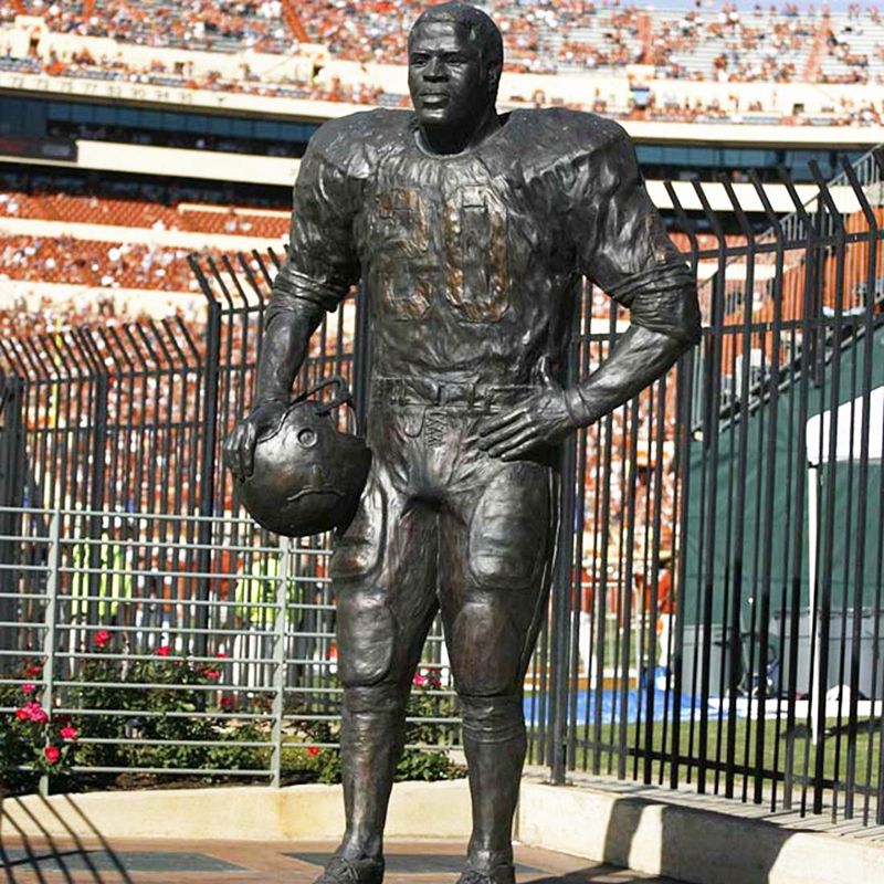 Bronze Earl Campbell Trophy Winner Memorial Statue - Bronze Sports Statues - 5