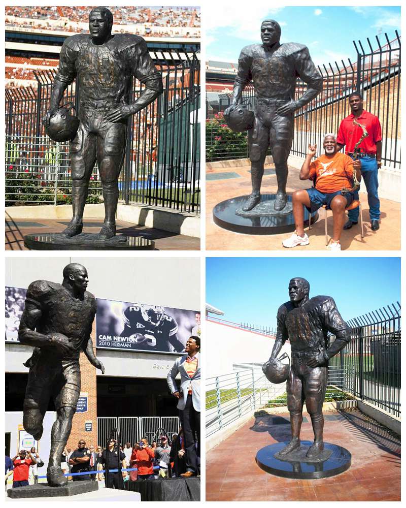 Bronze Earl Campbell Trophy Winner Memorial Statue - Bronze Sports Statues - 3