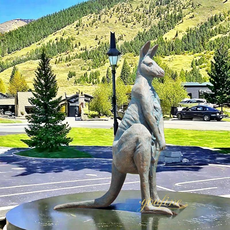 bronze Kangaroo Garden Sculpture