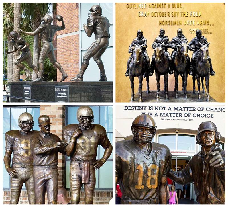 Bronze Earl Campbell Trophy Winner Memorial Statue - Casting Bronze Sports Statues - 7